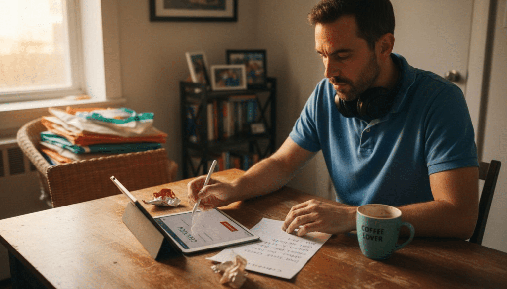 Person entering payment information during checkout