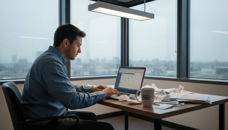 Ecommerce manager reviewing email analytics