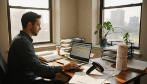 Ecommerce manager desk with order automation tools