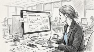 Professional reviewing site analytics for conversions