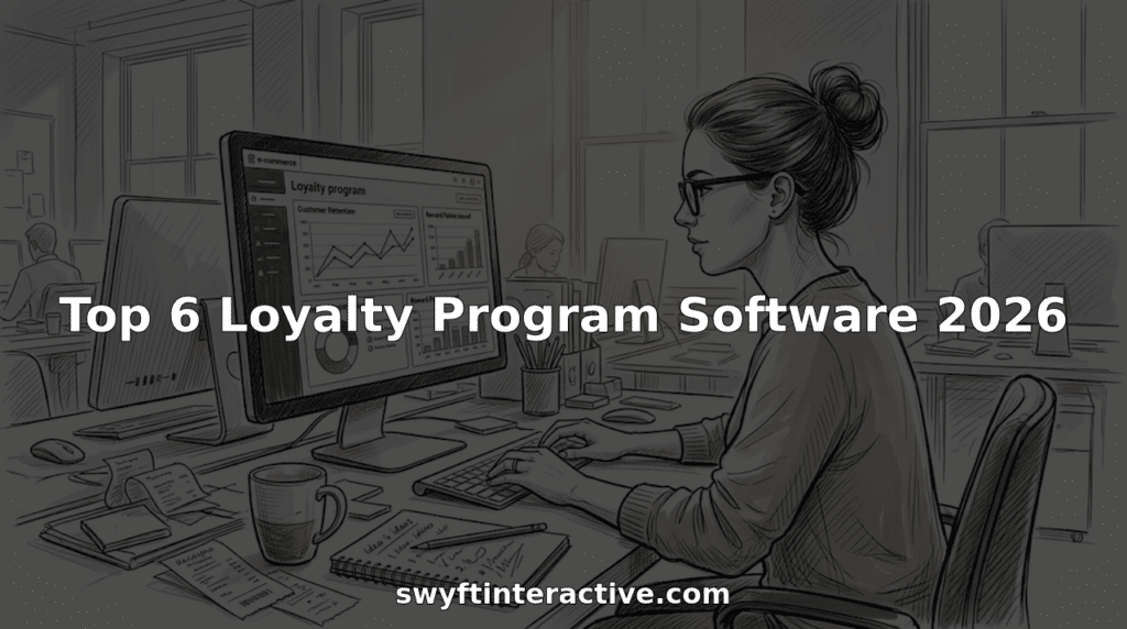 Ecommerce manager reviewing loyalty program dashboard