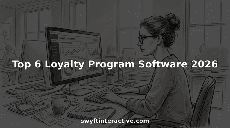 Ecommerce manager reviewing loyalty program dashboard