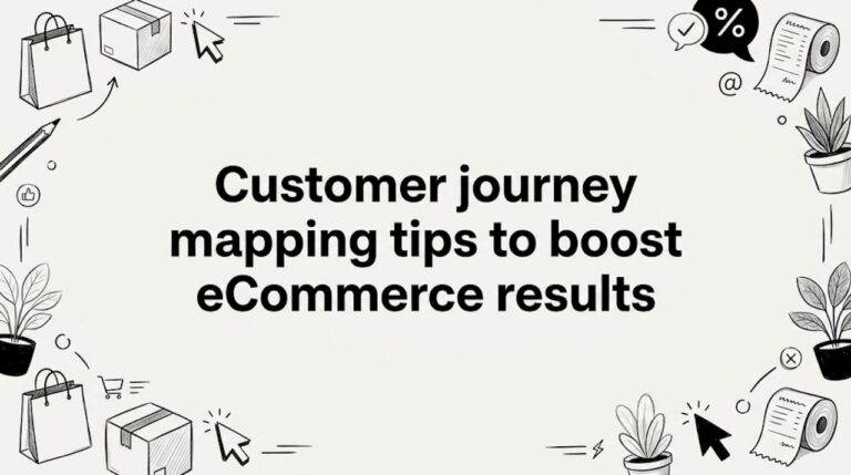 Hand-drawn eCommerce-themed title card illustration