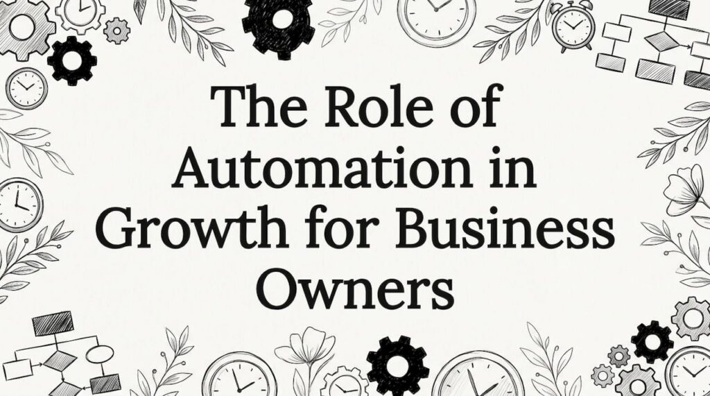 Decorative automation-themed title card illustration