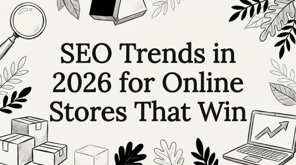 Decorative illustrated title card for SEO trends article