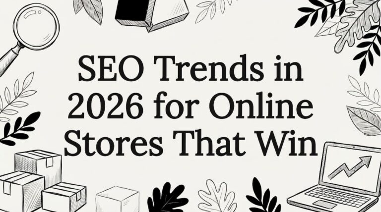 Decorative illustrated title card for SEO trends article