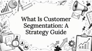Decorative title card illustration for customer segmentation article
