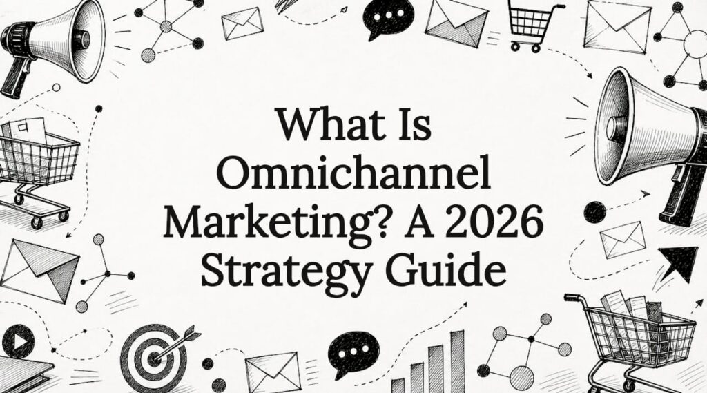 Decorative title card illustration for omnichannel marketing