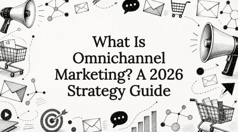 Decorative title card illustration for omnichannel marketing