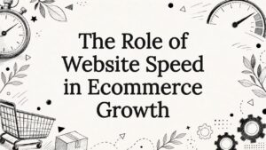 Decorative title card illustration for website speed