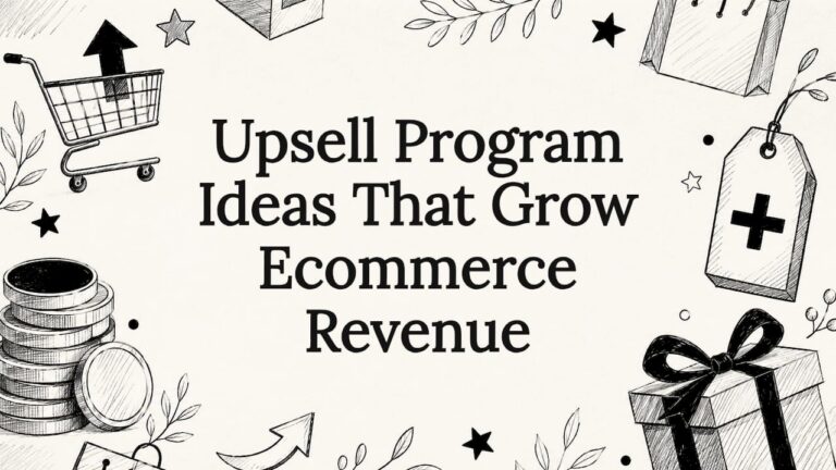 Illustrated ecommerce upsell themed title card