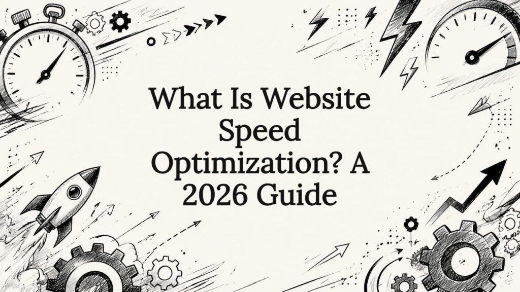 Decorative title card illustration for website speed optimization