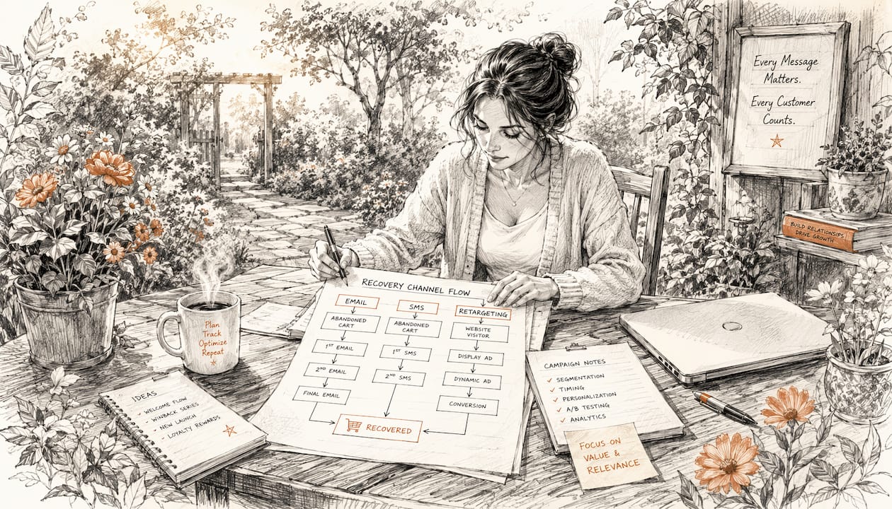 Marketing manager reviewing recovery channels