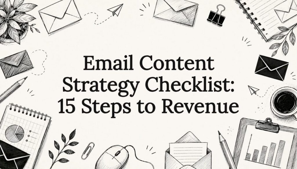 Decorative email strategy title card illustration