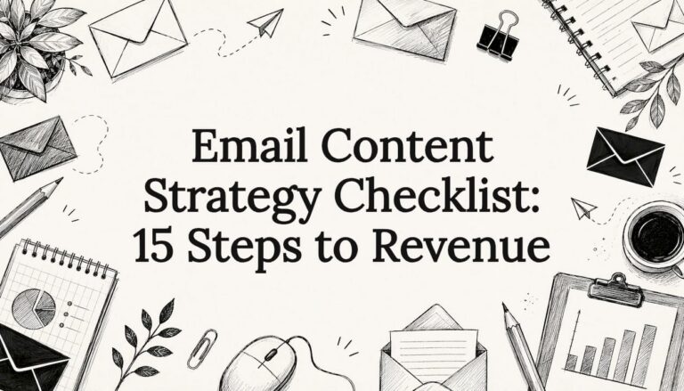 Decorative email strategy title card illustration