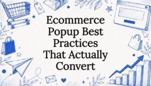 Decorative ecommerce popup title card illustration